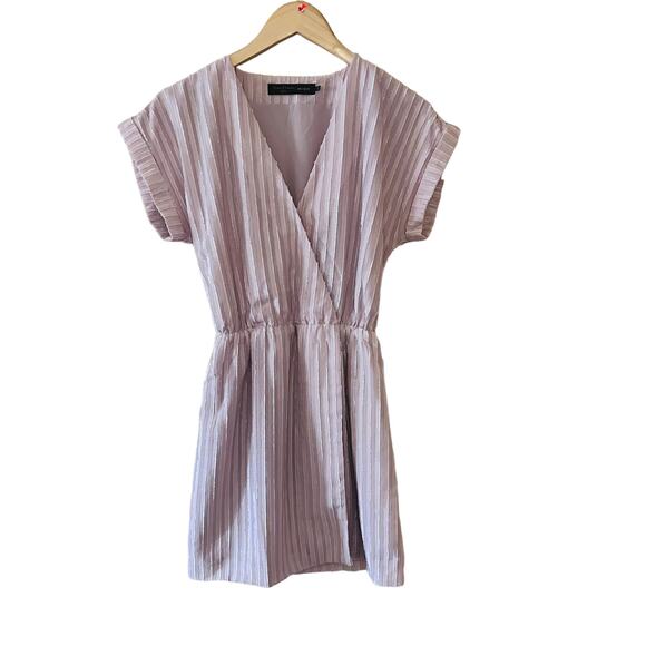 House Of Harlow Revolve Lora Striped Faux Wrap Dress Size Small Pink - Picture 5 of 10